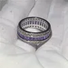 Choucong plein 15ct diamant violet Cz 925 en argent sterling femmes bague de fiançailles de mariage bijoux de mode