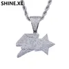 Män och kvinnor Vitguld Hip Hop Number 47 Star Pendant Halsband Charms Cubic Zircon Stone Smycken Gåvor