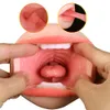 Realista Oral 3D Garganta Profunda con Lengua Sexo Anal Vibrador Masturbador Masculino Doble Kunstgut Pocket Anal Adultos Juguetes Sexuales para Hombres Y18101501