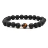 9 Färg Lava Rock Beaded Chain Bangle Essential Oljediffusor Sten Chakra Charm Armband för Women Menes Mode Aromaterapi Hantverk Smycken