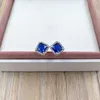 Studs Blue Timeless Elegance Authentic 925 Sterling Silver Stud Earrings Fits European Pandora Style Studs Jewelry Andy Jewel 290591NBT
