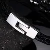 Vantage Bracciale in pelle di colore nero Men039s onda da polso intrecciata X Lettere in acciaio inossidabile Accessori maschi di gioielli5190602