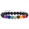 Uomo 7 Chakra Lava Rock Charms Bracciali Oli essenziali Diffusore Pietra naturale Catena con perline Braccialetto Per Artigianato da donna Gioielleria di moda