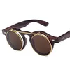 Occhiali da sole Steampunk Round Metal Women Style Retro Flip Circulari Doppio Metal Sun Glasshi Men Circle Sun Glasses6694869