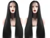 2022 100% Brazilian Human Hair Glueless Full Lace Wigs Lace Front Wig Weft Back Women Natural Black Straight Free Part