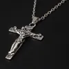 10 pcs Antique Silver Jesus Cristo Cruz Crucifix Encantos Pingentes Colar para Homens MS Jóias Moda Acessórios