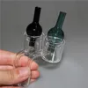 Thermo-Quarznagel-Doppelrohr-Raucher-Banger-Nägel + Glaskartenkappe 90 Grad 10 mm 14 mm 18 mm männlich weiblich für Wasserpfeifen-Dab-Rig-Aschefänger