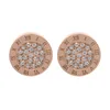 WK Titanium steel Plated 18K Rose Gold Silver Earrings Roman Numerals Stud Earring With CZ Zircon