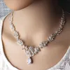 Jiayijiaduo Cubic Zirconia Bridal Sieraden Sets Blad-Shape Crystal Rhinestone Party Bruiloft Sieraden Ketting Sets 2018 NIEUW