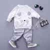 Toddler Kids Baby Girl Clothes Cat T-shirt Top Pantaloni 2PCS Abiti Set di abbigliamento Tuta sportiva Tuta per bambini