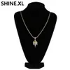 Hip Hop Micro Paved Zircon Angel Jesus Wing Copper Two Tone Iced Out Full Cz Pendant Necklaces Gift