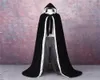 Black Cloak Velvet Hooded Cape Middeleeuwse Renaissance Kostuum LARP Halloween Fancy Dress