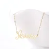 Collana con nome personalizzato placcato in oro 18k per girocollo da donna Targhetta personalizzata Ciondolo in acciaio inossidabile con gioielli in oro e argento