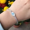 Hoge kwaliteit messing vergulde mode-sieraden Turkse boze oog armband met parelmoer boze oog charme klassieke trendy tennis armbanden