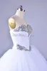 2018 bling vestidos de noiva vestido de baile com mangas até o chão ruching simples de cristal elegante vestidos de noiva