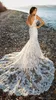 Yeni Tasarımcı Dantel Mermaid Gelinlik V Boyun Vestido De Noiva Robe De Mariage Mahkemesi Tren Gelinlik Gelinlikler Custom Made