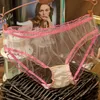 Calcinhas Sexy Femininas Tangas de Renda Malha Ultrafina Transparente Sexy Bragas Mujer Cuecas Macias Femininas Laço Cueca Cueca 341L