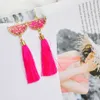 Kinesisk stil Tassel Örhängen Shell Fan Shaped Fringe Dangle Landelier 6 Färger God kvalitet Design Kvinnor Smycken Melody2041