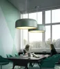 nero/bianco/verde/blu/grigio alluminio acrilico rotondo e27 lampada a sospensione Dia 35/48/60cm per ristorante sala da pranzo bar AC 90-265V