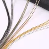 Or argenté noir 1 5mm 2 4mm 70cm chaîne de perles colliers boule de perles chaîne de perles en acier inoxydable boucle de ceinture Necklaces273Z