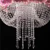 Glass Crystal Chandelier style drape suspended Swing cake stand round 18"