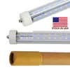 8ft FA8 Single Pin T8 Led Tube light V-Shaped hybrid bulb Double Sides High Lumens AC 85-265V fluorescent shop lights garage fixtures R17d ho 96 inch