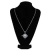 Iced Out bling cubic zircon bússola colar pendente cadeia