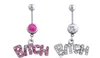 Silver/Pink Sexy Crystal Body Piercing Surgical Button Belly Ring Jewelry Navel Bar