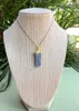 1 pièces bleu Kyanite pendentif lame plaqué or pierres précieuses femmes pendentif Reiki cristal guérison forme aléatoire expédition