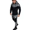 Heren Designer Camouflage Panelen Trainingspakken Grijs Legergroen Hoodies Slanke Joggers Man Mode Trainingspak 2 Stuks 5945987