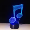Free Shipping Visual 3D Night Light Acrylic Lamp LED Musical Note Home Xmas Gifts 2018 #T56