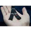 Bracciale magnetico da uomo in puro titanio nero per uomo 4in1 Magneti Ioni negativi Germanio Braccialetti per la salute gioielli