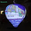 2m belysning ballong hängande LED uppblåsbar ballong med målning anpassad