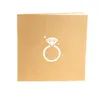 3D Pop Up Diamond Invitation Card Ring Laser Cut Valentine's Day Greeting Cards with Envelope Postcards