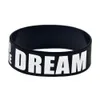 1PC Road to The Dream Silicone Wristband 1 Inch Wide Flexible And Strong Fashion Jewelry Black