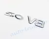 Paar Metalen Auto Motor Motor Turbo Trim Badge Chrome 5.0 + V8 Embleem Logo 3D Decal Sticker Decorate