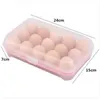 Caja de almacenamiento de huevos para refrigerador, caja de 15 huevos, cajas de almacenamiento, organización de almacenamiento de cocina