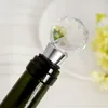 Venta caliente 200 unids / lote favor de la boda recuerdos de la boda regalo bola de cristal elegante vino rojo tapones de la botella del recuerdo del partido envío gratis