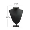 6 storlekar alternativ svart mannequin form pu läder smycken display bustställ för räknare showcase halsband hänge displayhållare 2018 ny