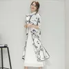 chinese oriental cheongsam dress Women Ink Bamboo print traditional chinese wedding dress elegance evening party dresses