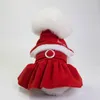 Cucciolo di cane da compagnia Babbo Natale Vestiti invernali caldi Costume Cappotto Abbigliamento Decorazione Eventi di feste di Natale Accessori per cani da compagnia7902380