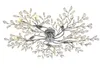 Kroonluchters groot zilveren ijzer K9 kristal kroonluchter armatuur moderne noordse boomtak led hangende plafondlamp glansverlichting voor woonkamer l