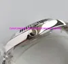 Luxury Watch Sweep White Face Automatisk rörelse dag/datum mekanisk Rom ansikte datum silver rostfritt safir original lås män klockor