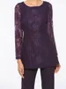 Mother's Dresses Purple Mother Of The Bride Pant Suits For Weddings Two Pieces Lace Appliqued Long Sleeve Mothers Formal Wear Outfit Garment HY363