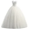 Sexy Stock blanc ivoire robes de mariée avec robe de bal perlée longue robe de soirée à lacets robes de mariée QC1130