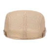 FEDEX Men Beret cap Ivy Cap Breathable mesh Hat Cabbie Flat snap hats handsome fitted solid caps for men