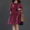 2018 robes pour les femmes de bonne qualité lin coton manches courtes robe lâche, les femmes plus la taille rayure patchwork robe décontractée robes d'été