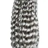 Extensions de cheveux brésiliens bouclés quot1026quot pouces 100 cheveux humains armure faisceaux 1 pièces couleur gris Extensions de cheveux Non Remy2163375