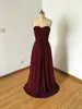 Charming Tatlım Burgundy Şifon Uzun Nedime Elbiseleri Özel Yapım Balo Partisi Elbiseleri Resmi Gelin Elbiseleri Plus Boyut Nedime Gowns