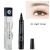 8 stks / partij 4 Micro vork tip wenkbrauw tattoo pen fijne schets vloeibare wenkbrauw pen waterdichte tattoo Duurzaam Henna Eye brow Potlood make-up